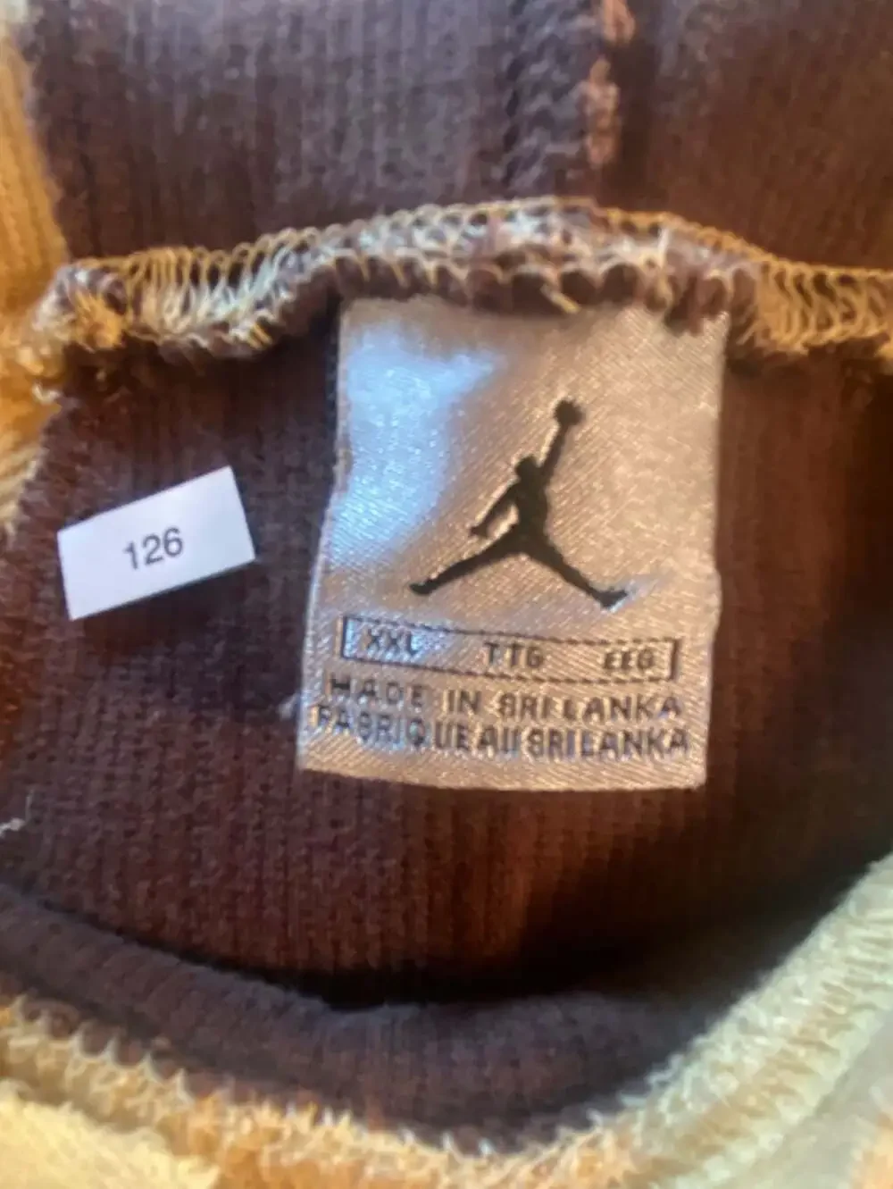 Jordan Hoodie Size XXL Brown Yellow Script Logo